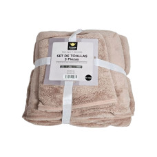 SET DE TOALLAS GOLDSUN AMERICA - 3 PIEZAS - BEIGE