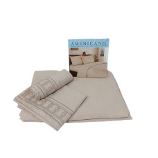 JUEGO DE SABANA AMERICANA - LISO FULL BEIGE OSCURO