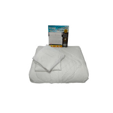 CUBRECAMA DE LUJO BLANCO DE ALGODON 2,40CMX2,60CM