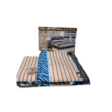 JUEGO DE SABANA ESTAMPADO CON POLLERON + CORTINAS 160X2