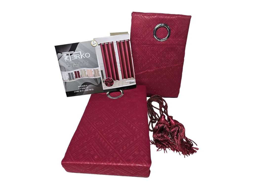 CORTINA TERKO CORTO 2 PIEZAS - ROJO