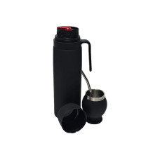 THE MATERO WJH VACUUM FLASK CON GUAMPA Y BOMBILLA - NEGRO
