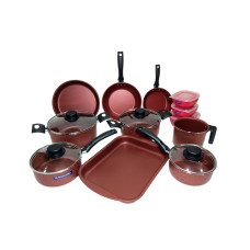 JUEGO DE OLLAS TRAMONTINA TURIM BORDO DE 12PZ CON POTES 